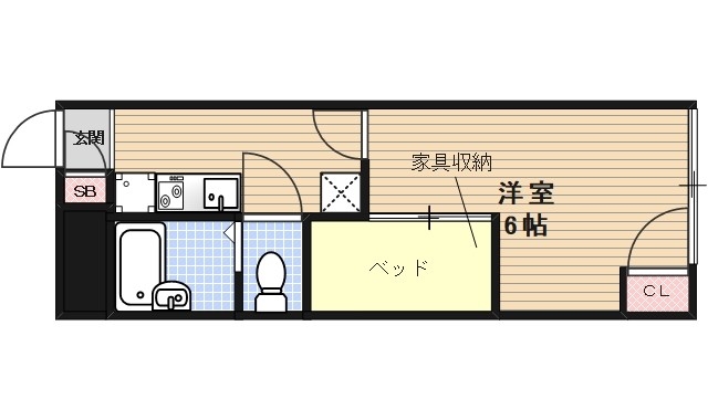 プレジール春日 | 西院駅徒歩6分、西院乾町の1K賃貸アパートです。 |